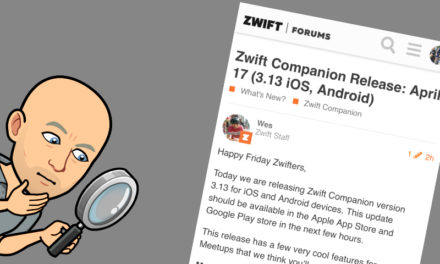 Zwift – Mise à jour de companion mi-avril 2020