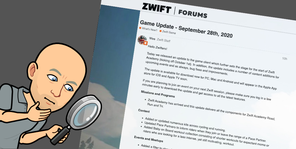 Zwift – La mise à jour d’octobre 2020