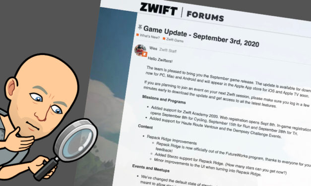 Zwift – La Mise à jour de Septembre 2020