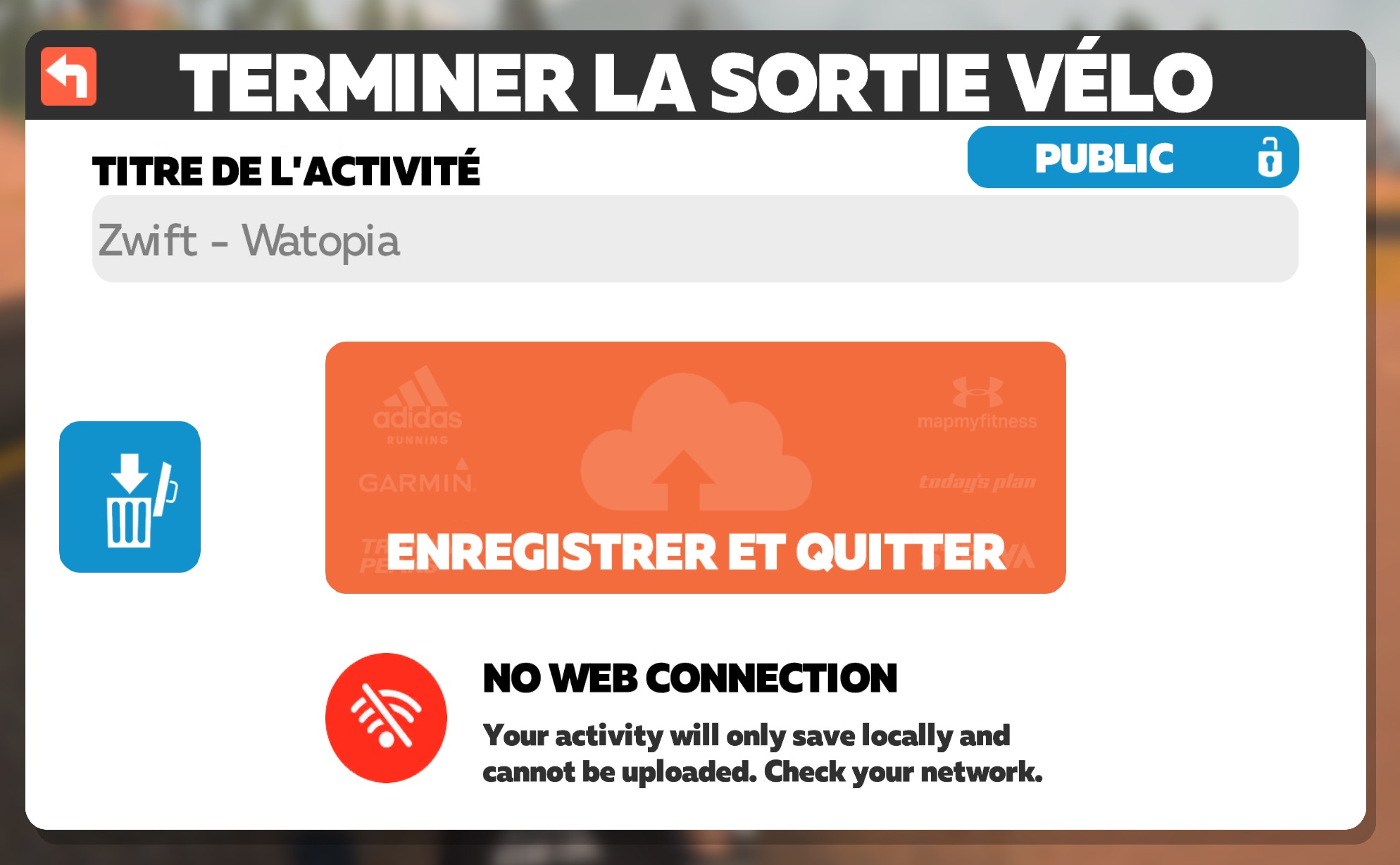 zwift save no network