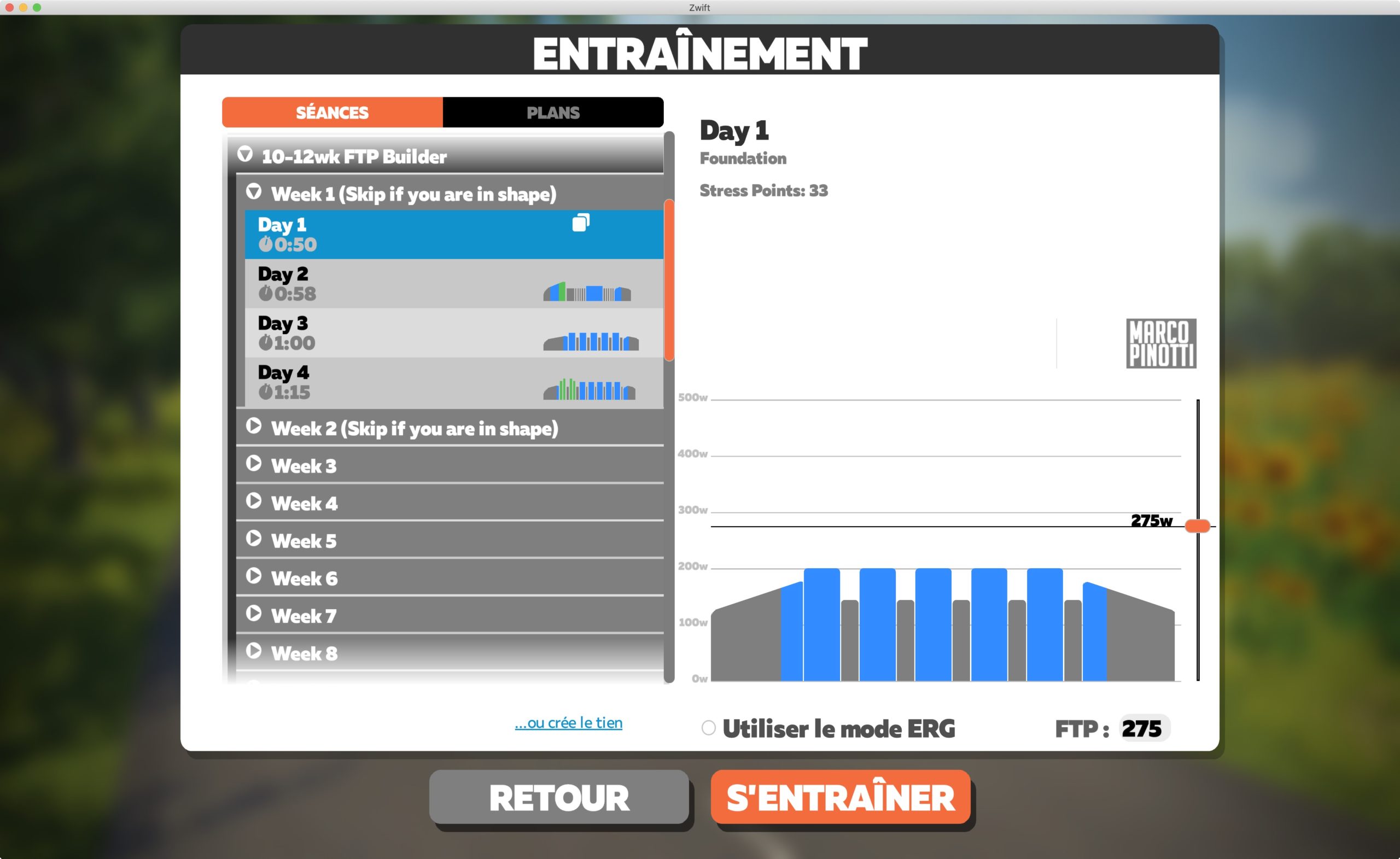 zwift plan entrainement 10-12wk FTP Builder