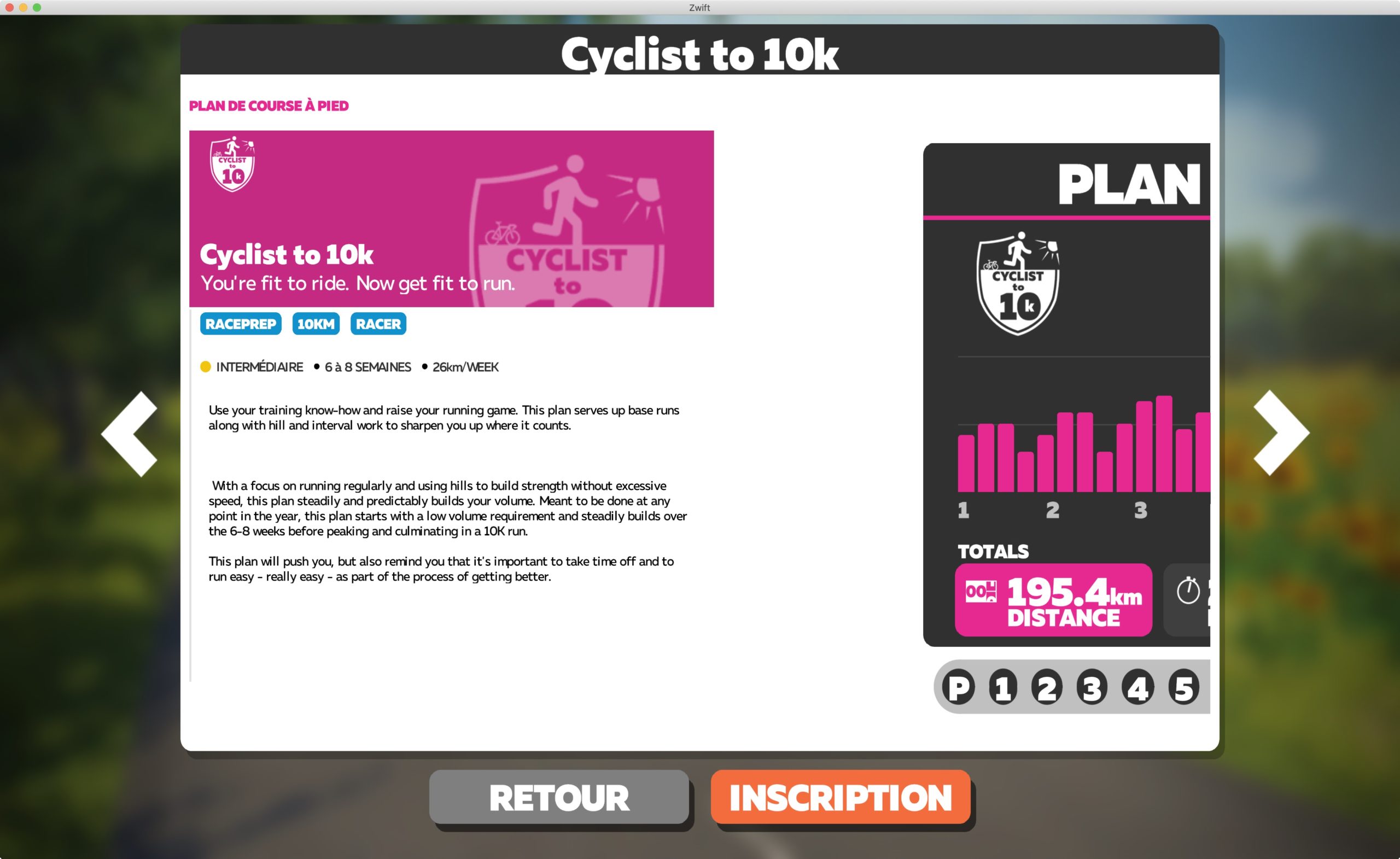 zwift plan entrainement cyclist to 10k