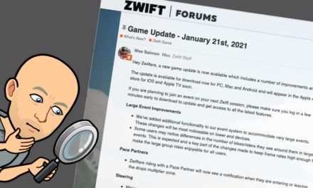 Zwift – Mise à jour du 21 janvier 2021