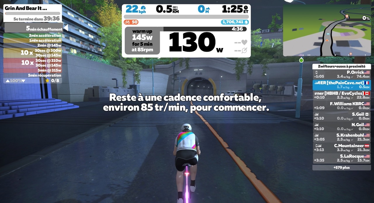 zwift version 1_21_traduction commentaires workout 2